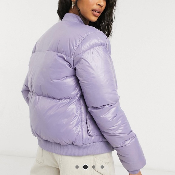 Threadbare lacy high shine  Bomber Jacket size UK 8 - Picture 3 of 5